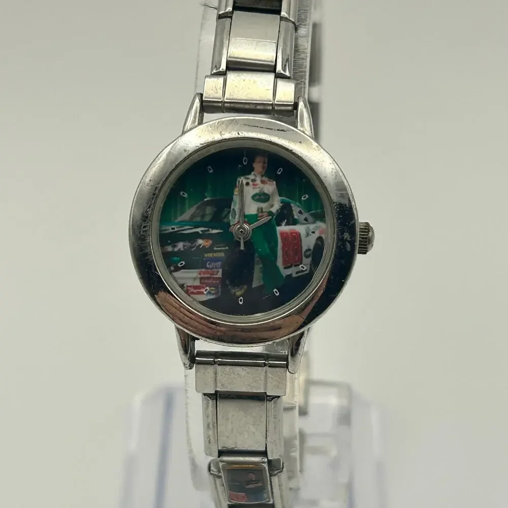 NASCAR Collectible Watch Silver-tone Women’s Watch Working New Battery